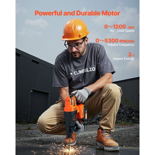 20V Brushless Cordless Hammer Drill LithiumIon 1.1 Inch Rotary Hammer