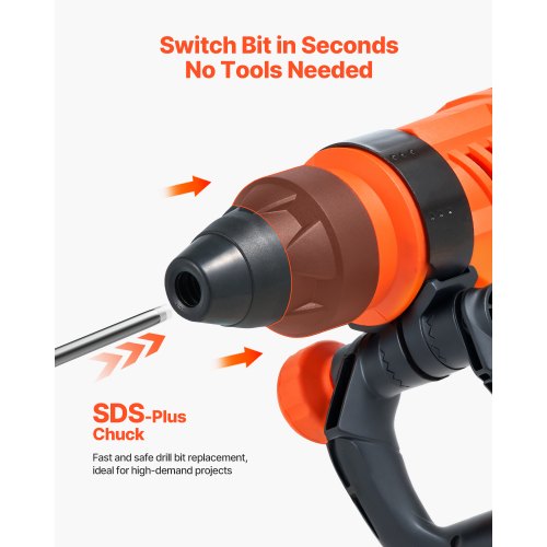 Corded Hammer Drill 1600W 175350RPM Electric Demolition Drills 2Inch