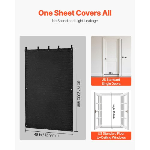 Sound Dampening Blankets Soundproof Curtains with 80 x 48 in Soundproof