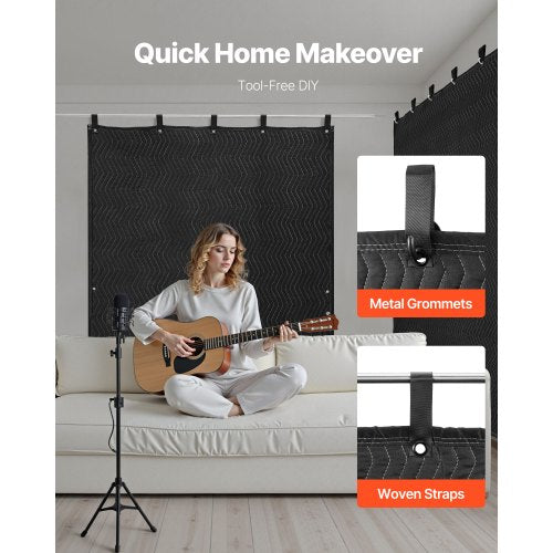 Sound Dampening Blankets Soundproof Curtains with 80 x 48 in Soundproof