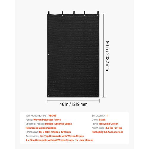 Sound Dampening Blankets Soundproof Curtains with 80 x 48 in Soundproof