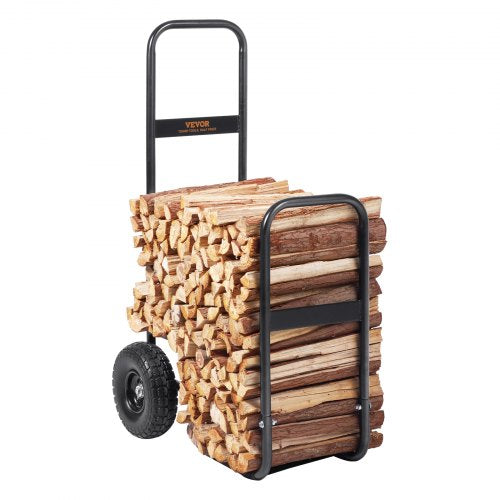 Firewood Log Cart 250 lbs Capacity Outdoor and Indoor Wood Rack Storage