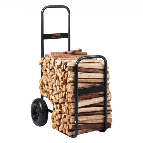 Firewood Log Cart 250 lbs Load Capacity Outdoor and Indoor Wood Rack