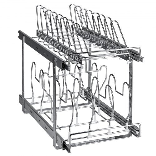 Pan and Pot Rack 2Tier Expandable Pull Out Under Cabinet Organizer Cookie