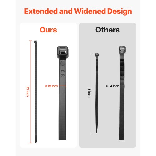 1000 Pack Cable Zip Ties 12inch Heavy Duty Cable Wire Ties with 50LBS High