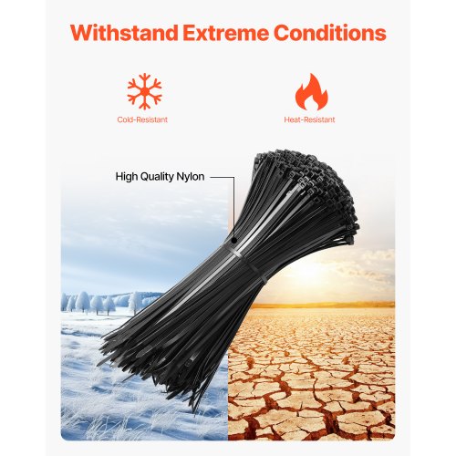 1000 Pack Cable Zip Ties 12inch Heavy Duty Cable Wire Ties with 50LBS High