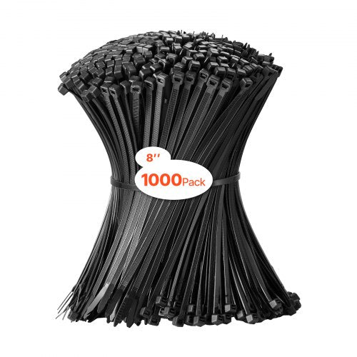 1000 Pack Cable Zip Ties 8 inch Heavy Duty Cable Wire Ties with 45LBS High
