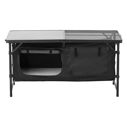 Camping Kitchen Table Folding Outdoor Cooking Table 3 Adjustable Heights