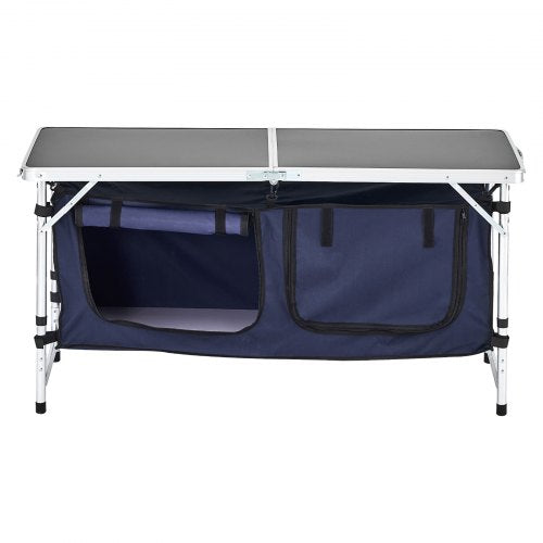 Camping Kitchen Table Folding Outdoor Cooking Table 3 Adjustable Height