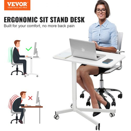 Mobile Standing Desk 285442 GasSpring Height Adjustable SitStand