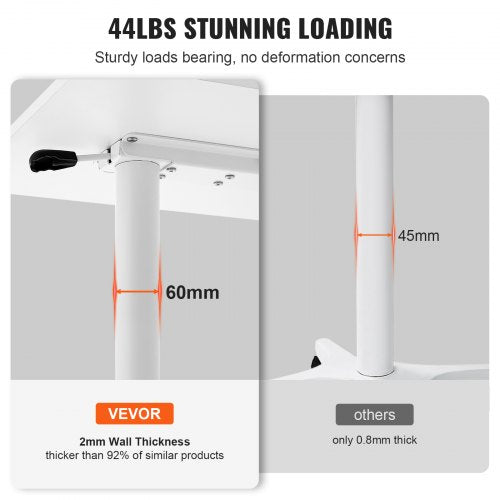 Mobile Standing Desk 285442 GasSpring Height Adjustable SitStand