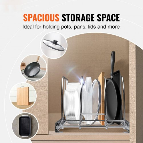 Pan and Pot Rack Expandable Pull Out Under Cabinet Organizer Cookie Sheet