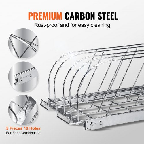 Pan and Pot Rack Expandable Pull Out Under Cabinet Organizer Cookie Sheet