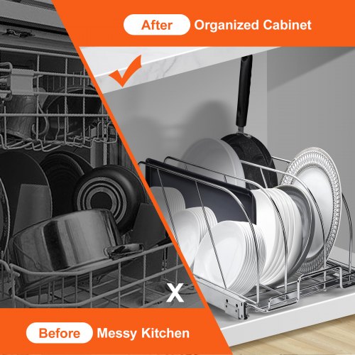 Pan and Pot Rack Expandable Pull Out Under Cabinet Organizer Cookie Sheet