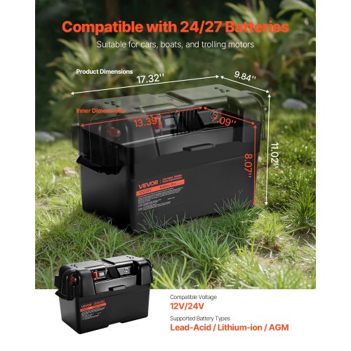 Battery Box Group 2427 Trolling Motor Battery Box 12V24V Marine