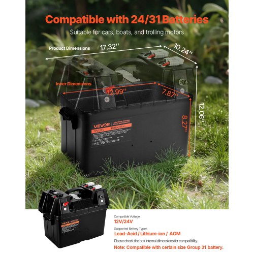 Battery Box Group 2431 Trolling Motor Battery Box 12V24V Marine
