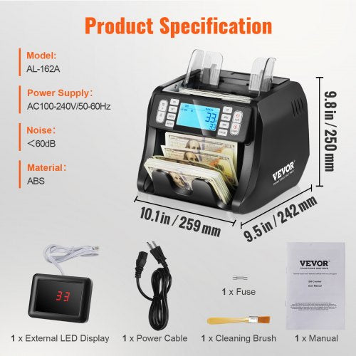 Money Counter Machine Bill Counter with UV MG IR and DD Counterfeit