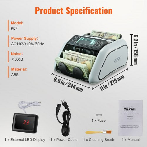 Money Counter Machine Bill Counter with UV MG IR and DD Counterfeit