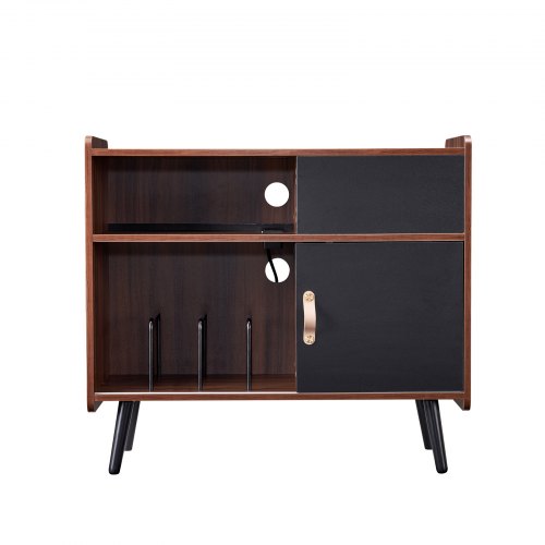 Record Player Stand with Power Outlet Turntable Stand Holds Up to 350