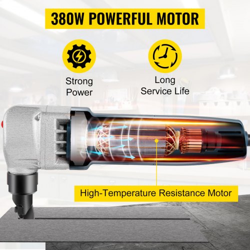 Electric Sheet Metal Cutter 380W Power 1800RPM Rotor Speed 007in18mm
