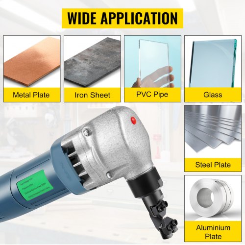 Electric Sheet Metal Cutter 380W Power 1800RPM Rotor Speed 007in18mm