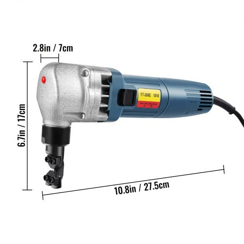 Electric Sheet Metal Cutter 380W Power 1800RPM Rotor Speed 007in18mm