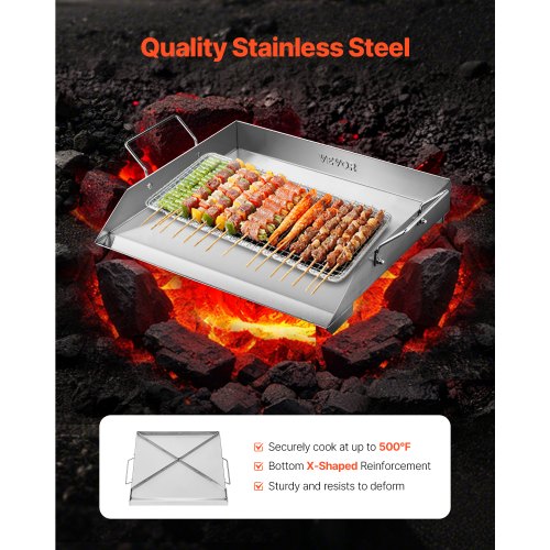Stainless Steel Griddle 18x16 inch Universal Flat Top Rectangular Plate