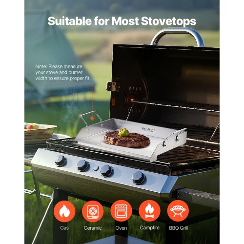 Stainless Steel Griddle 18x16 inch Universal Flat Top Rectangular Plate