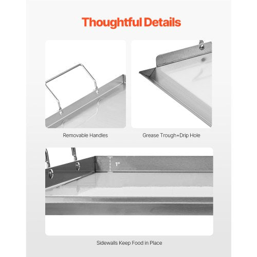 Stainless Steel Griddle 23x16 inch Universal Flat Top Rectangular Plate