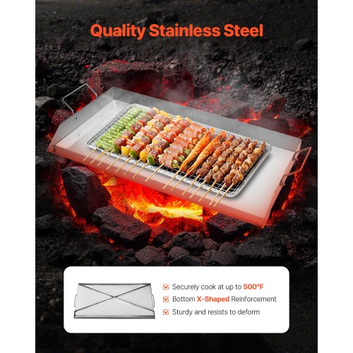 Stainless Steel Griddle 32x16 inch Universal Flat Top Rectangular Plate
