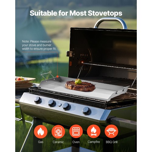 Stainless Steel Griddle 32x16 inch Universal Flat Top Rectangular Plate
