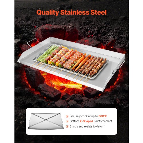 Stainless Steel Griddle 36x22 inch Universal Flat Top Rectangular Plate