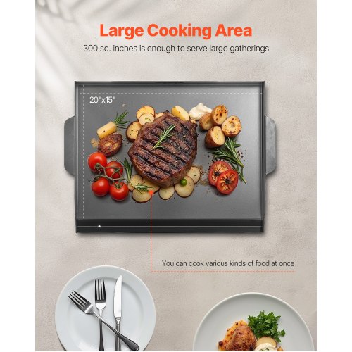 Carbon Steel Griddle 22x16 inch Universal Flat Top Rectangular Plate Gas