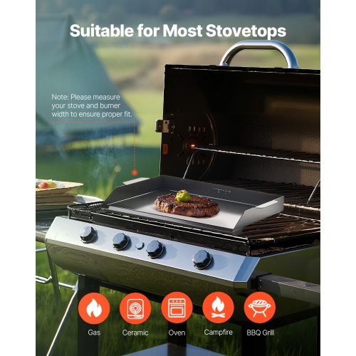 Carbon Steel Griddle 22x16 inch Universal Flat Top Rectangular Plate Gas