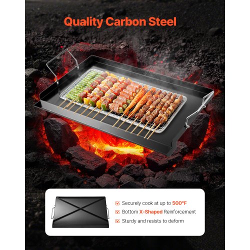Carbon Steel Griddle 24x16 inch Universal Flat Top Rectangular Plate Gas