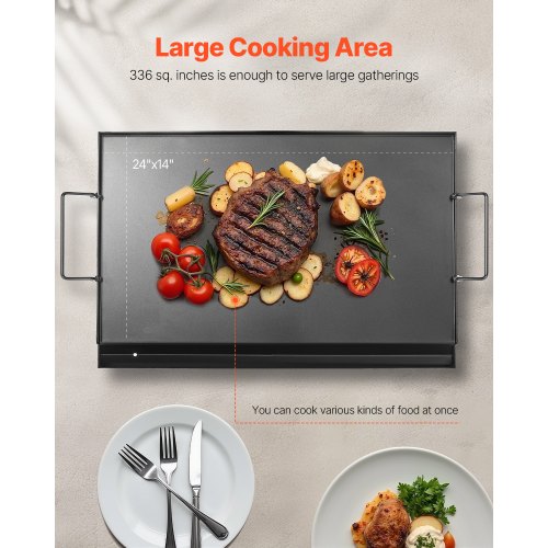 Carbon Steel Griddle 24x16 inch Universal Flat Top Rectangular Plate Gas