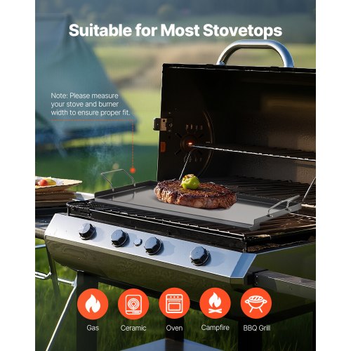 Carbon Steel Griddle 24x16 inch Universal Flat Top Rectangular Plate Gas