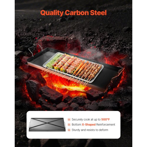Carbon Steel Griddle 32x14 inch Universal Flat Top Rectangular Plate Gas