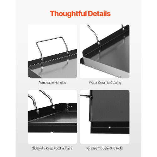 Carbon Steel Griddle 32x14 inch Universal Flat Top Rectangular Plate Gas