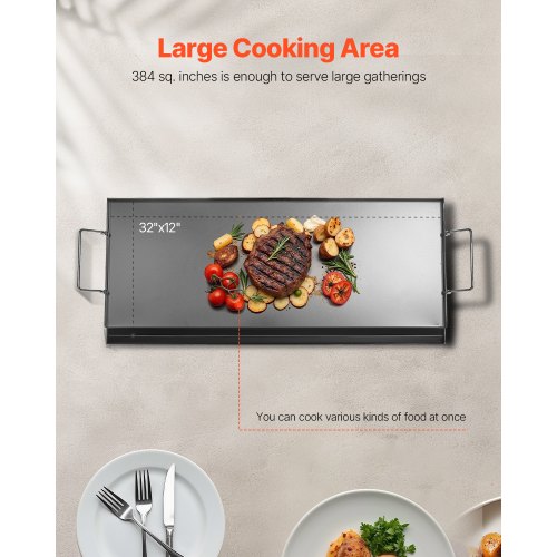 Carbon Steel Griddle 32x14 inch Universal Flat Top Rectangular Plate Gas