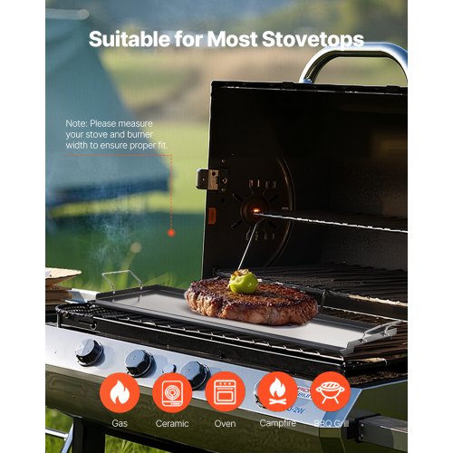Carbon Steel Griddle 32x14 inch Universal Flat Top Rectangular Plate Gas