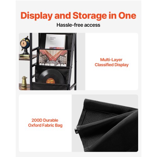 Record Player Stand 3 Tiers Metal Vinyl Record Stand Turntable Stand