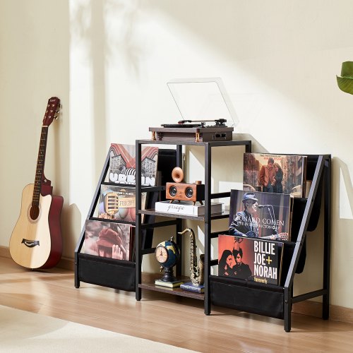 Record Player Stand 3 Tiers Metal Vinyl Record Stand Turntable Stand