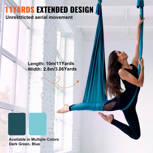 Aerial Silk Yoga Swing 11 Yards Aerial Yoga Hammock Kit with 100gsm