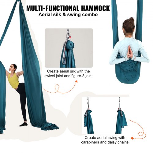 Aerial Silk Yoga Swing 11 Yards Aerial Yoga Hammock Kit with 100gsm