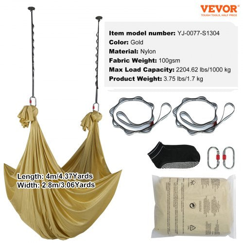 Aerial Yoga Hammock Swing 44 Yards Aerial Yoga Starter Kit with 100gsm