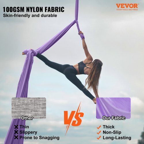 Aerial Yoga Hammock Swing 44 Yards Yoga Starter Kit with 100gsm Nylon