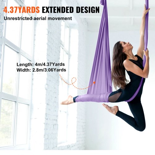 Aerial Yoga Hammock Swing 44 Yards Yoga Starter Kit with 100gsm Nylon