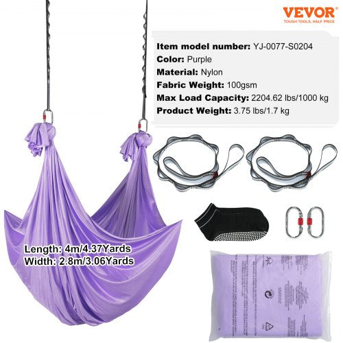 Aerial Yoga Hammock Swing 44 Yards Yoga Starter Kit with 100gsm Nylon