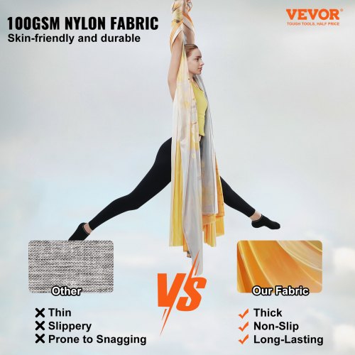 Aerial Yoga Hammock Swing 55 Yards Aerial Yoga Starter Kit with 100gsm